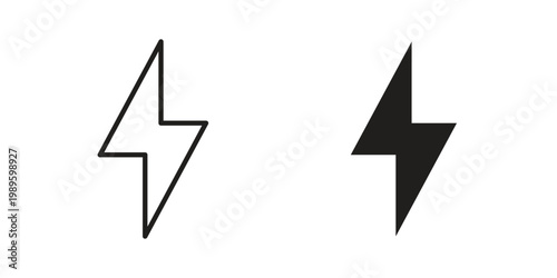 Foto Lightning bolt icon collection vector illustrations, Vector pictogram