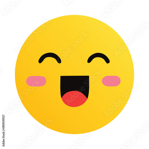 Cute Kawaii Happy Face Emoji Sticker