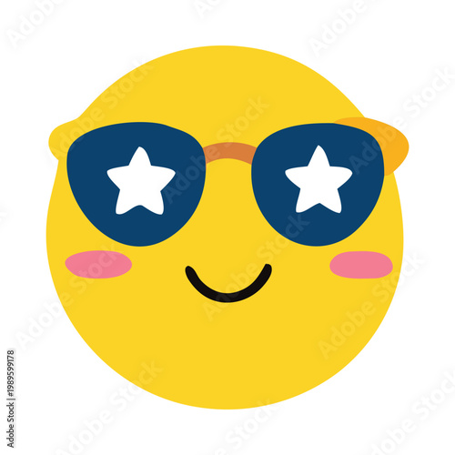 Cute Kawaii Happy Face Emoji Sticker
