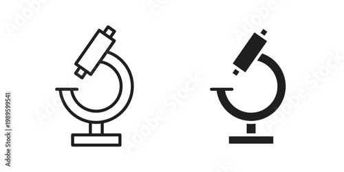 Microscope icon collection vector illustrations, Vector pictogram