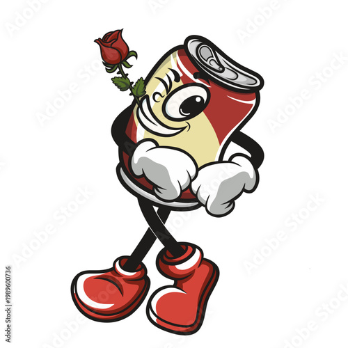 Soda is dancing while biting rose