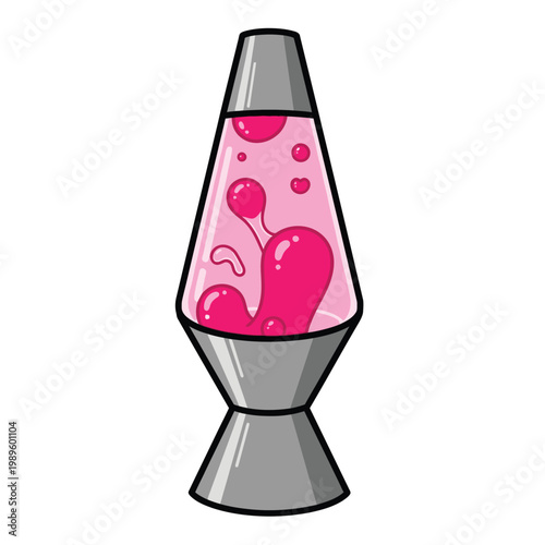 Lava lamp, pink, vector illustration, colorful decorative object, home decor
