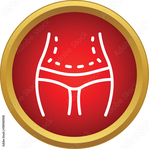 Icon showing markings for a cosmetic body shaping surgery or liposuction