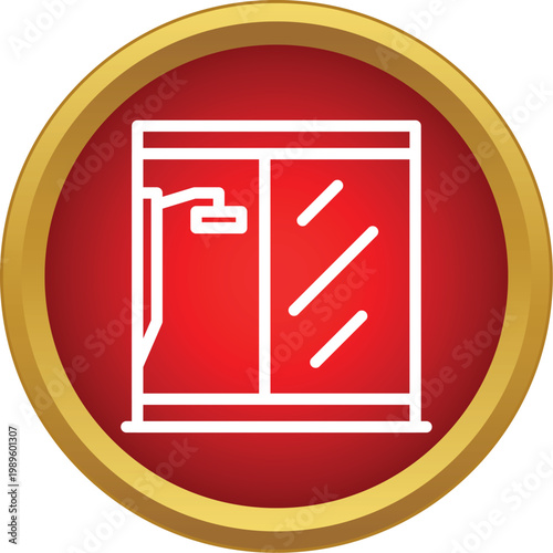 Shower cubicle icon symbolizing hygiene, sanitation, and personal care within a bathroom setting