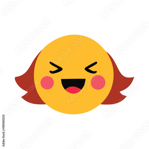 Cute Kawaii Happy Face Emoji Sticker