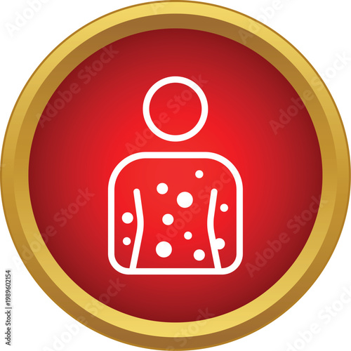 Icon showing a person with a skin rash, representing various medical conditions