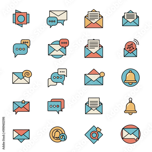 Collection of Email and Communication Icons.