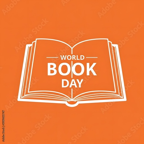 World book day illustration an open book design