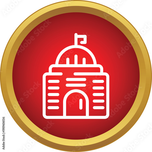 Building icon symbolizing government, democracy, justice, and legislative processes