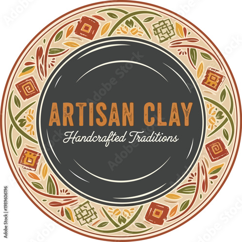 A logo for Artisan Clay, a company that specializes in handcrafted traditions and unique pottery.