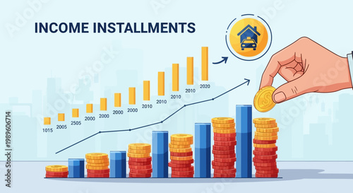 Financial planning and income growth concept.