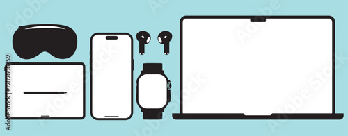Mobile screen mockup set template