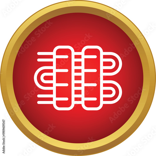 Towel dryer radiator icon representing bathroom heating and drying for interiors