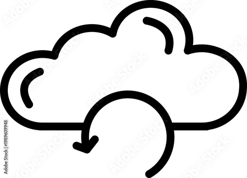 Cloud Sync Line Icon, Cloud Sync Icon, Cloud Synchronization Icon