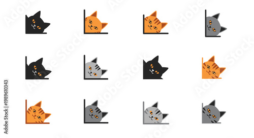 Cats Peeking from Behind Walls Collection