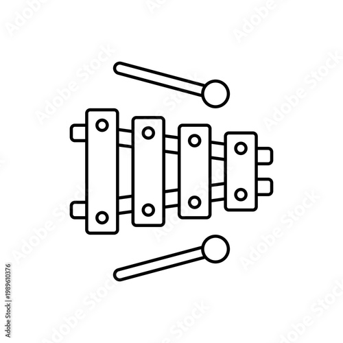 Xylophone Vector Icon Illustration On Isolated Background.