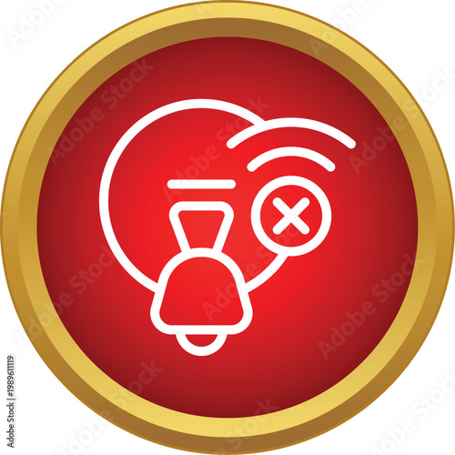 Muted notification bell icon showing a disconnected or unavailable signal