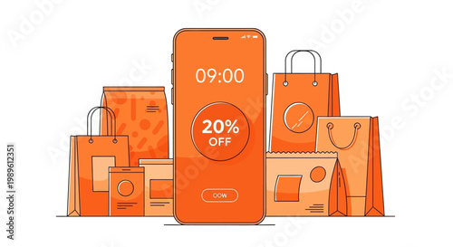 Discount shopping on mobile phone.