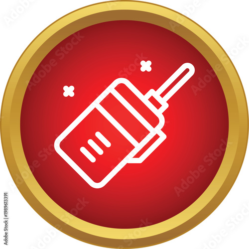 Walkie talkie radio communication device icon in a flat modern style