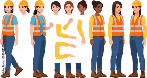 Diverse Construction Workers Team.