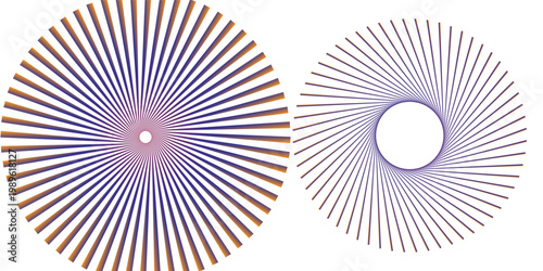 Vibrant red and white radial sunburst pattern with converging lines creating a bold optical and geometric visual effect.