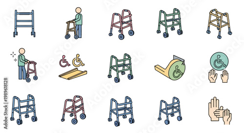Slika na platnu Walker mobility aids for elderly people.