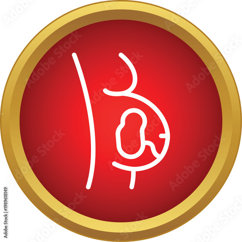 Pregnant woman belly outline showing a fetus developing inside womb