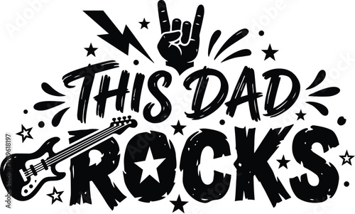 This dad rocks guitar silhouette