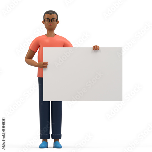 Man holding a blank sign