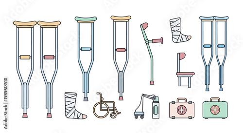 Collection of Medical Equipment and Mobility Aids.