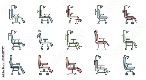 Office Chair Design Variations Closeup.