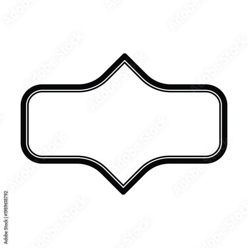 Vintage Decorative Label Frame icon Outline Retro Shape illustration