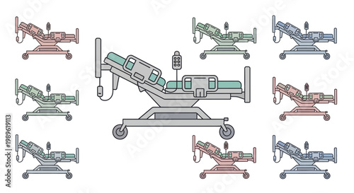 Hospital Bed Collection Various Colors and Designs.