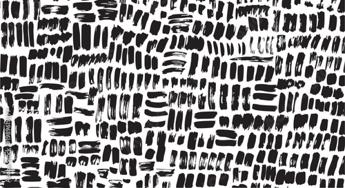 Abstract black and white brushstroke pattern a dense textured visual composition