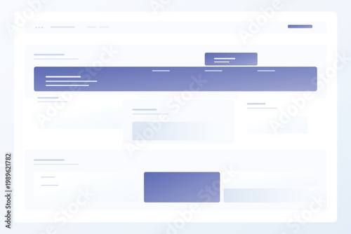 Premium SaaS dashboard UI background with wide hero panel layered cards and segmented data layout modern clean commercial vector interface design