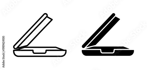 Flat Scanner Icon Set for Document Digitalization