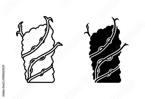 Thorny Vine Climbing Wall Icon Set