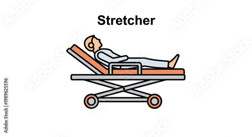 Person lying on a stretcher.
