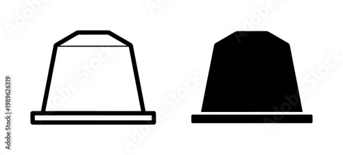 Coffee Capsule Outline and Silhouette Icon Set