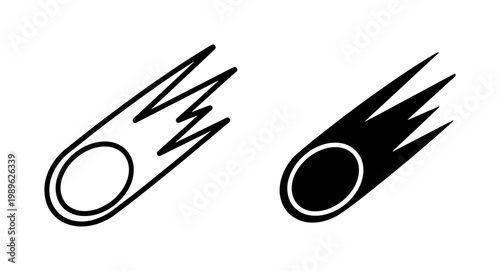 Falling Comet Meteorite Icon Set