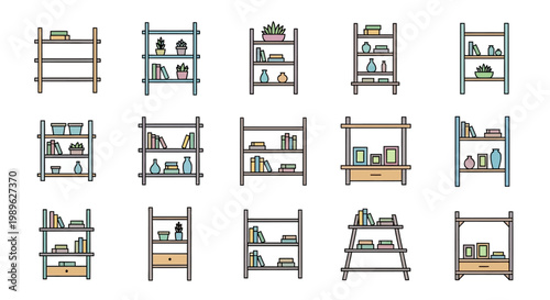 Collection of various shelf designs.