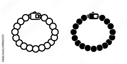 Beaded Bracelet Icon Set with Clasp Detail