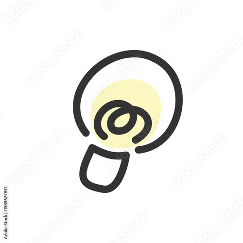 シンプルな手書き風の電球のイラスト