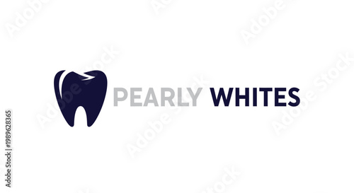 Pearly Whites logo featuring a dark blue tooth icon and text branding.
