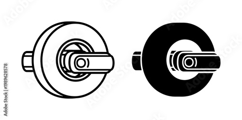 Industrial Ball Bearing Roller Icon Set