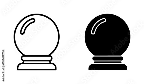 Crystal Ball Magic Fortune Teller Icon Set