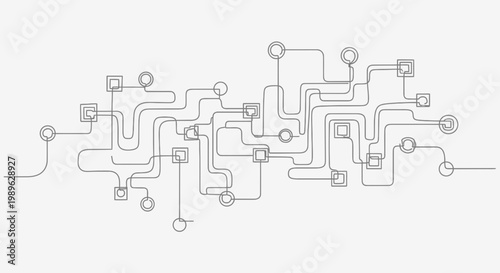 Circuit board design with wires and nodes.
