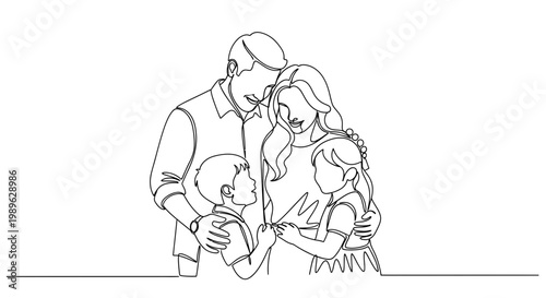 Family with a small child together.