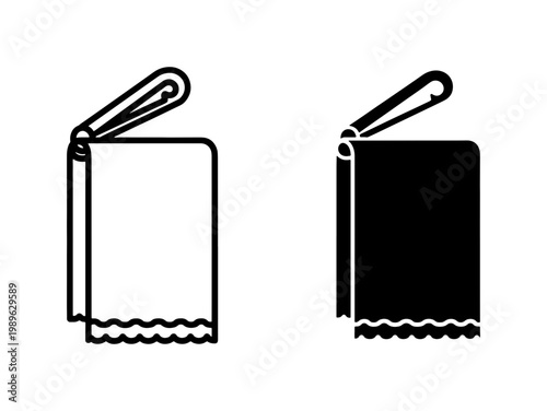 Tableau sur toile Folded Towel Icons, Clean Fabric Symbol, Bathroom Accessory Vector, Laundry Serv
