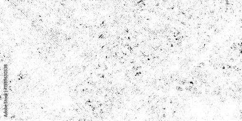 Minimalist grunge background with black ink splatters, scattered specks, dots, grain and subtle scratch marks on a clean white surface, abstract edgy style.